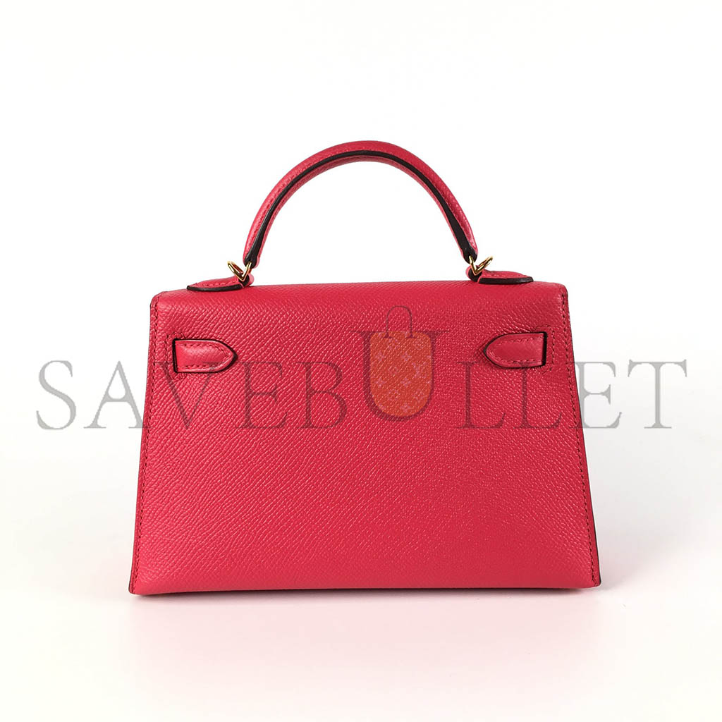 H**mes master mini kelly ii epsom pink gold buckle (19*12*5.5cm)